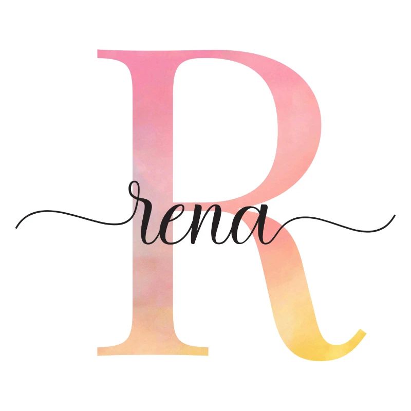 R | Monogram | Name | Rena |Watercolor