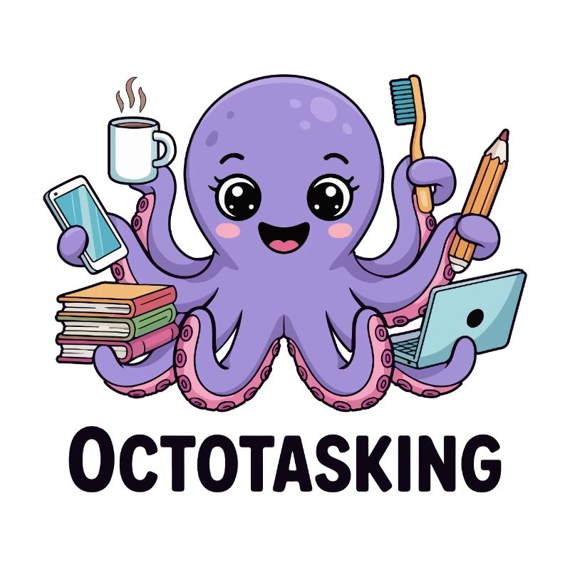 Octotasking Krake im Multitasking Modus