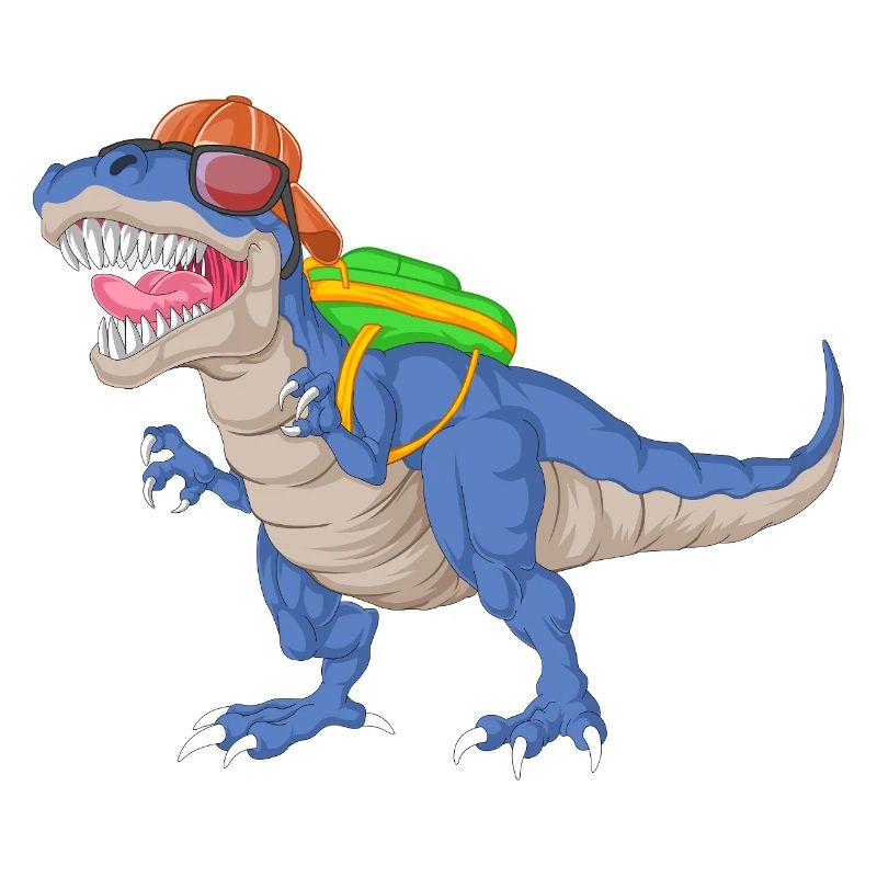Dinosaur with Backpack and Sunglasses School 