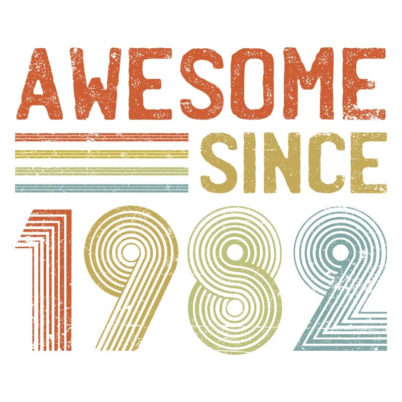 Typographie rétro de célébration de 1982