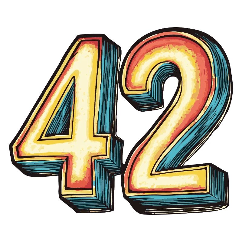 42 Zahl Bunt