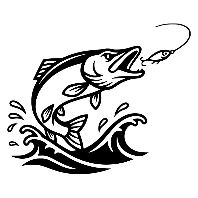 Pike Predator Black Outline