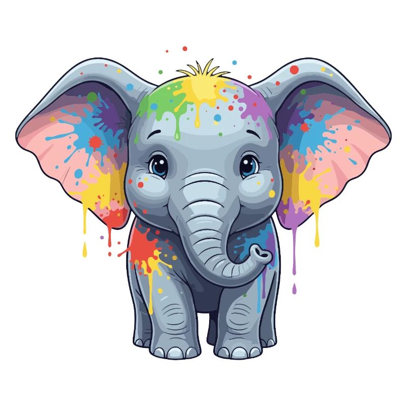 Éclaboussure d’éléphant colorée