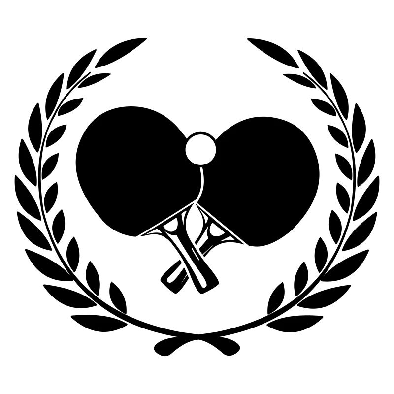 Logo de tennis de table dans une couronne de laurier