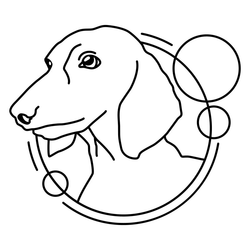 Dackel in geometrischer Form - Line-Art-Design