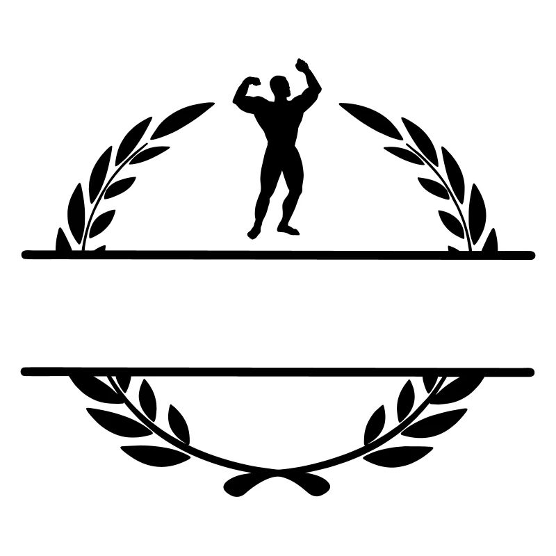 Bodybuilder in laurel wreath