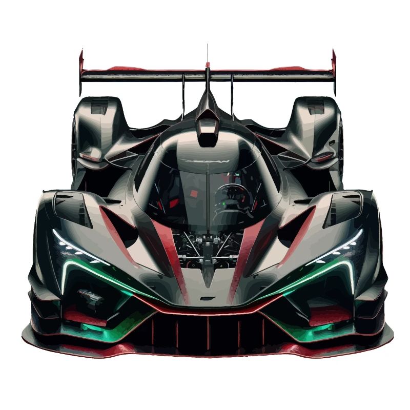 Extrem leistungsstarker, futuristischer, ultramoderner Rennwagen