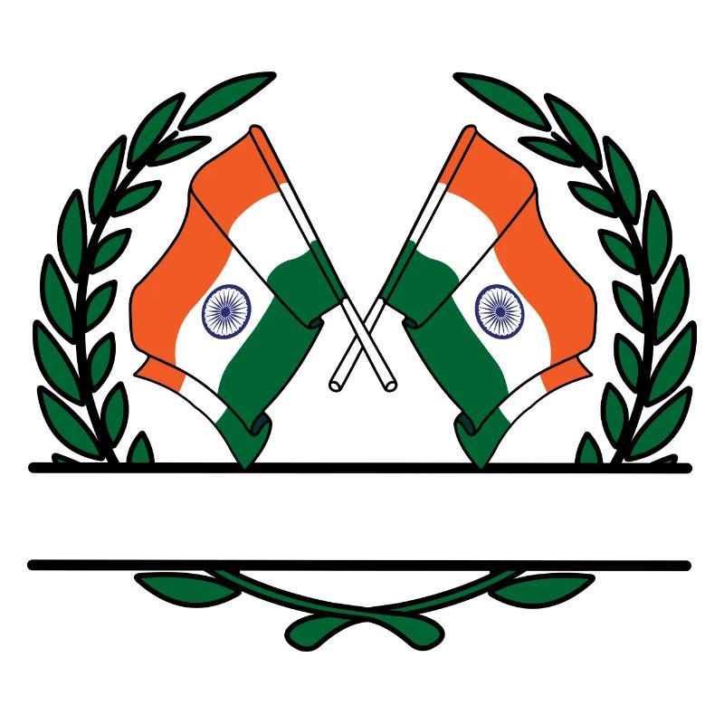 Drapeaux Inde bannière couronne de laurier