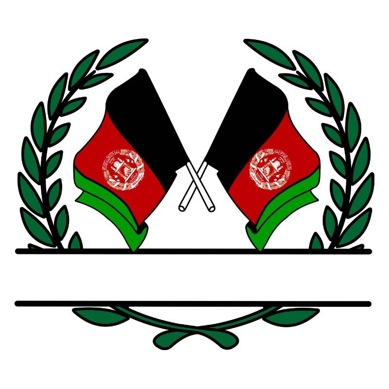 Drapeaux Afghanistan bannière couronne de laurier