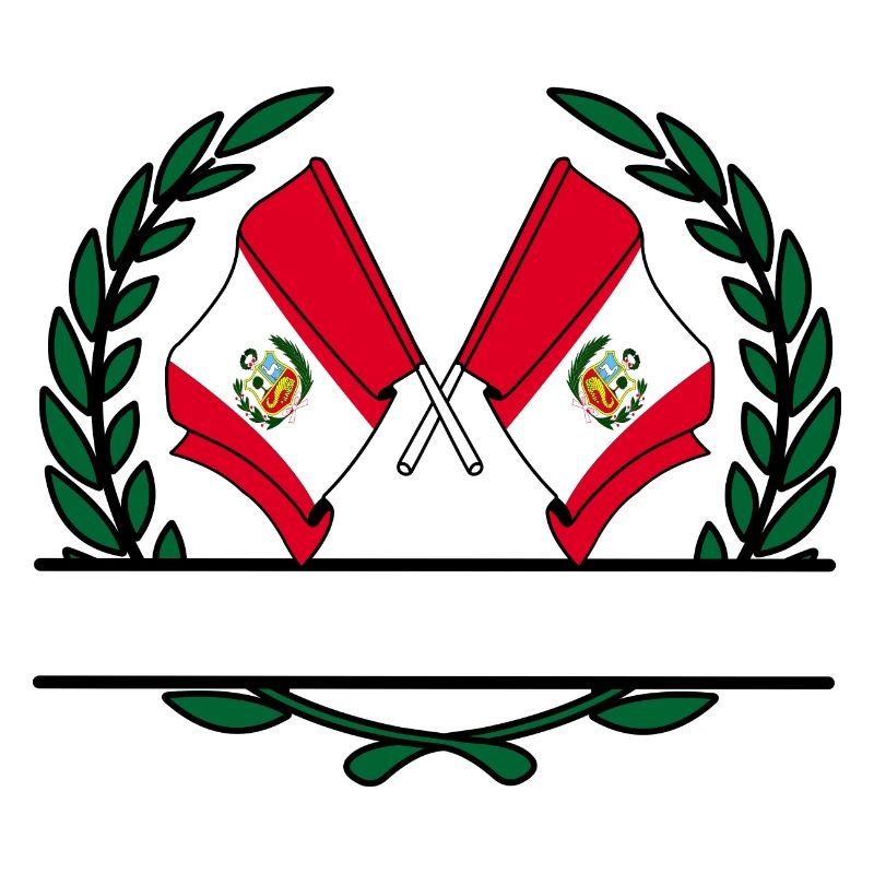 Drapeaux Pérou bannière couronne de laurier