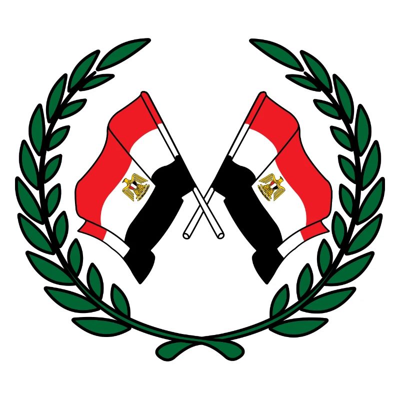 Drapeaux Égypte en couronne de laurier