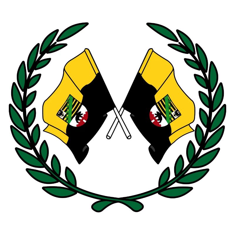Drapeaux saxe-anhalt couronne de laurier