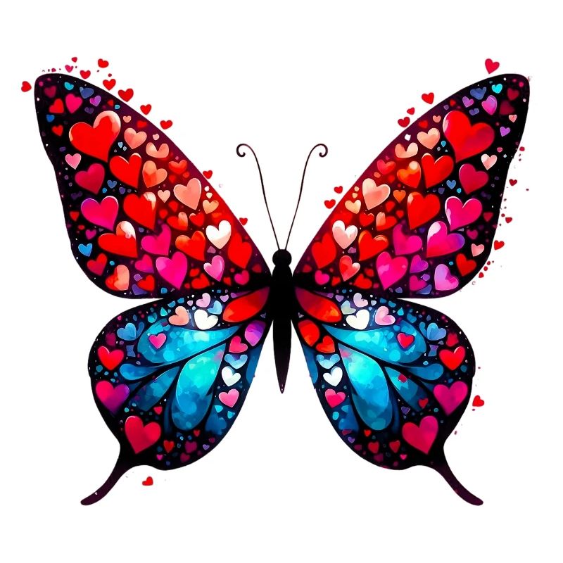Papillon avec des cœurs