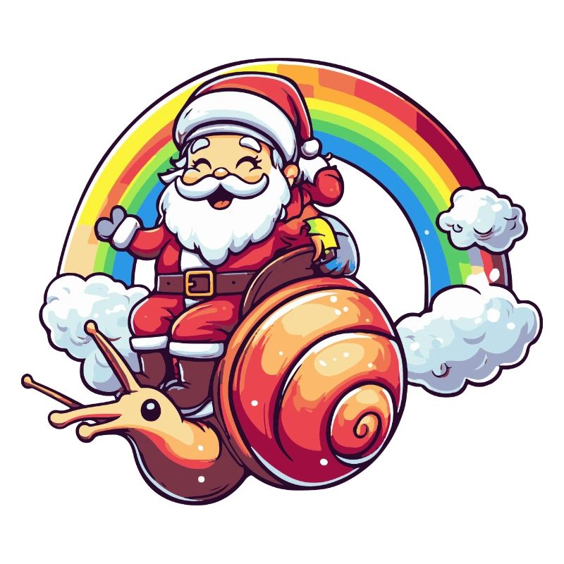 Schnecke Weihnachtsmann Regenbogen