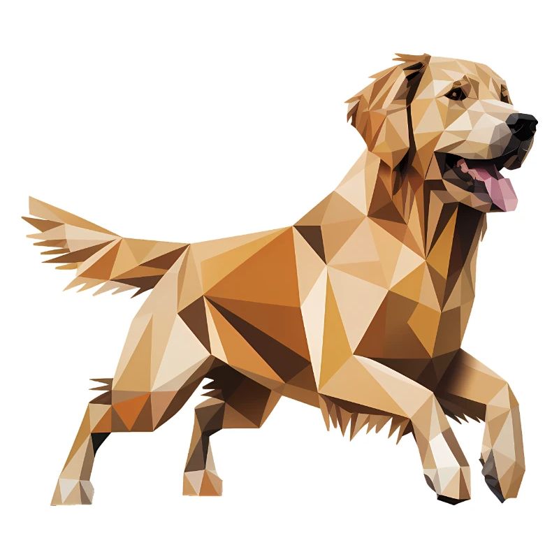 Golden Retriever - Cool Low Poly  Logo