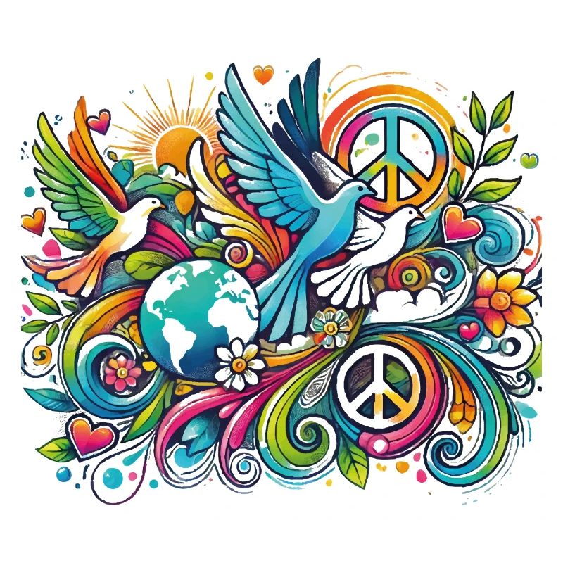 Farbexplosion Friedensvogel- Tag des Friedens