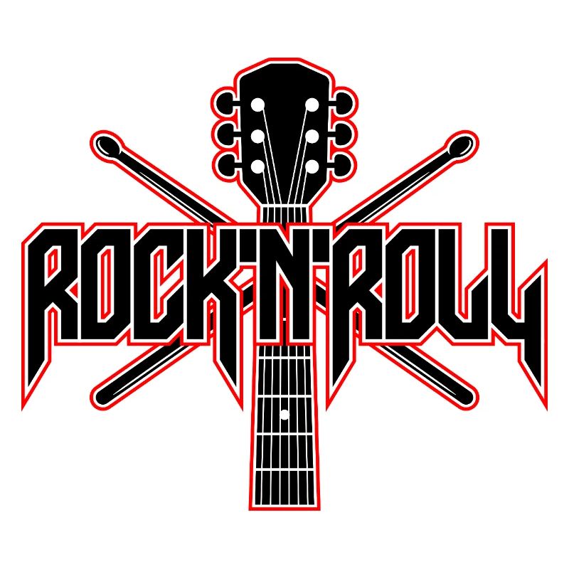 Rock 'N' Roll Guitar and Drumsticks