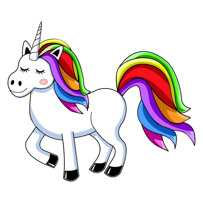 Regenbogen-Einhorn Cartoon-Design