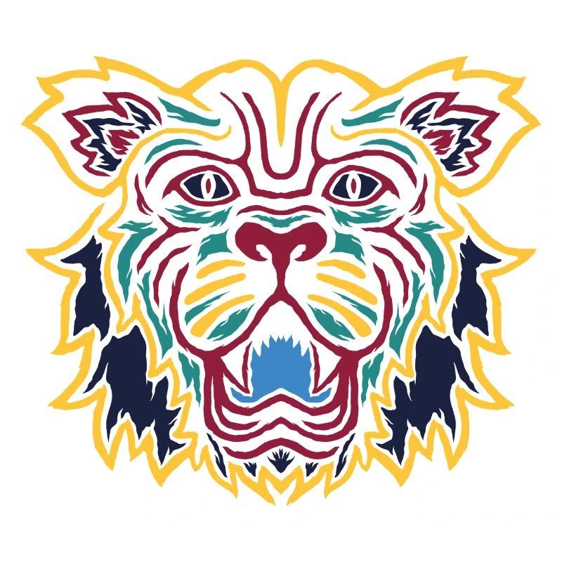 Bunter Tiger Blick Emblem