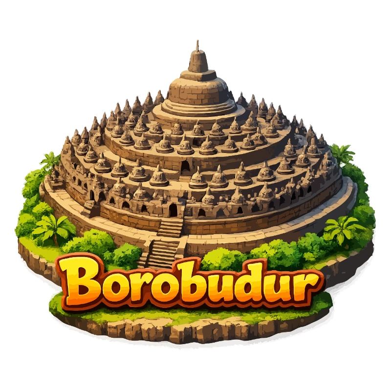 Borobudur-Tempel-Karikatur