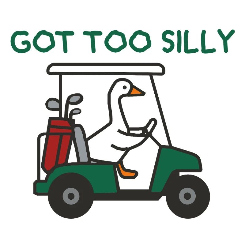 Gans im Golfwagen