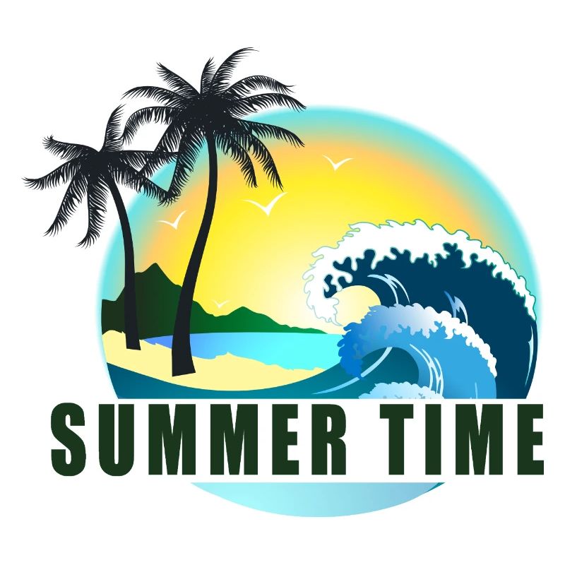 Summertime beach panorama