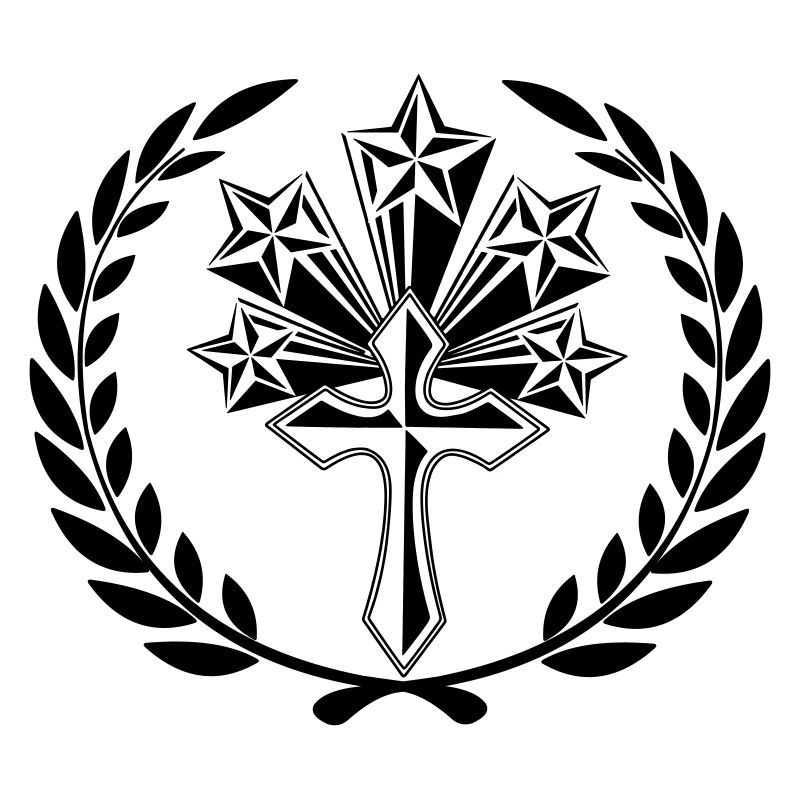 Logo de la croix dans une couronne de laurier