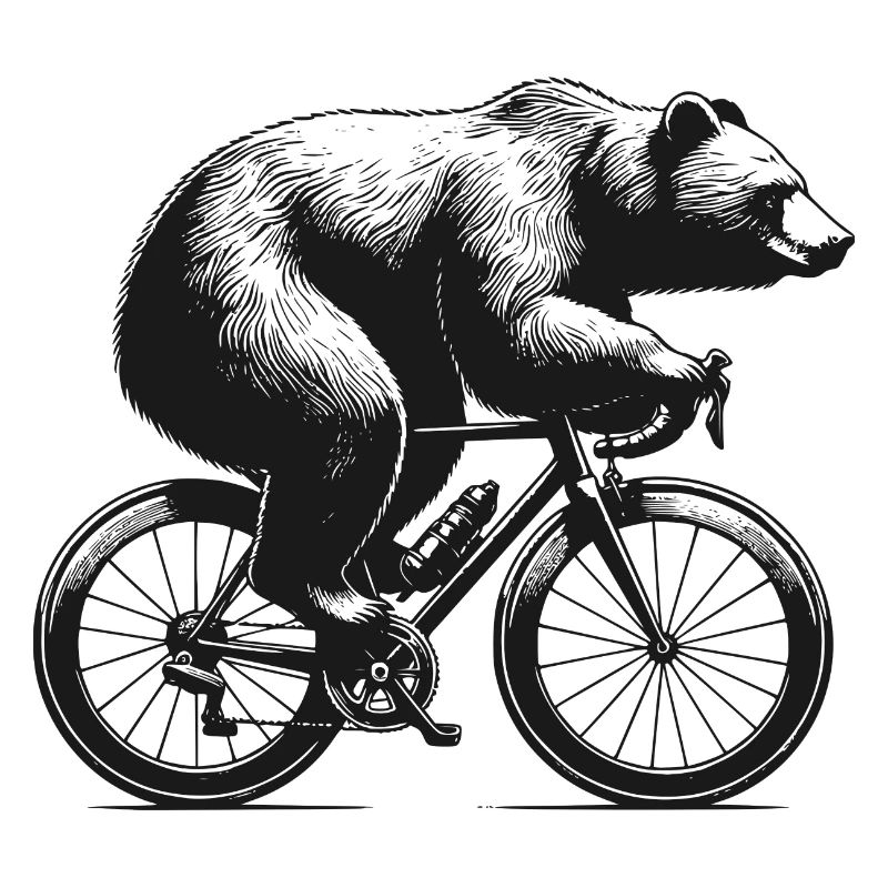 Radfahrender Bär