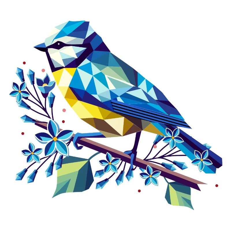Charming blue on a lilac branch