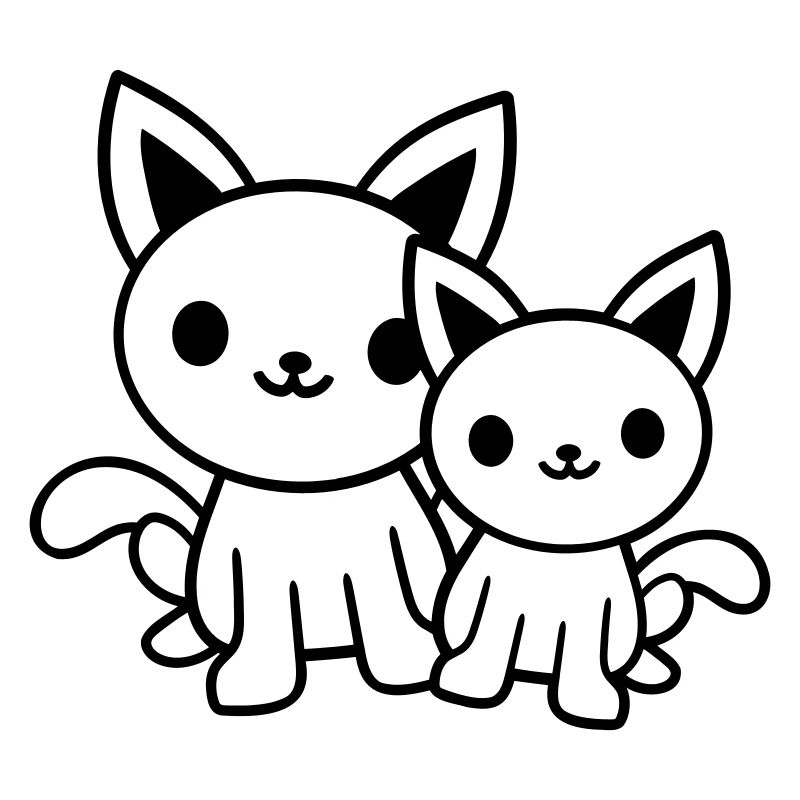 2 chats amis équipe équipage deux chatons de compagnie