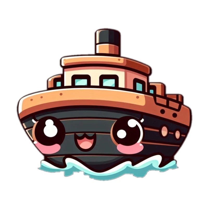 Cheerful ship with eyes