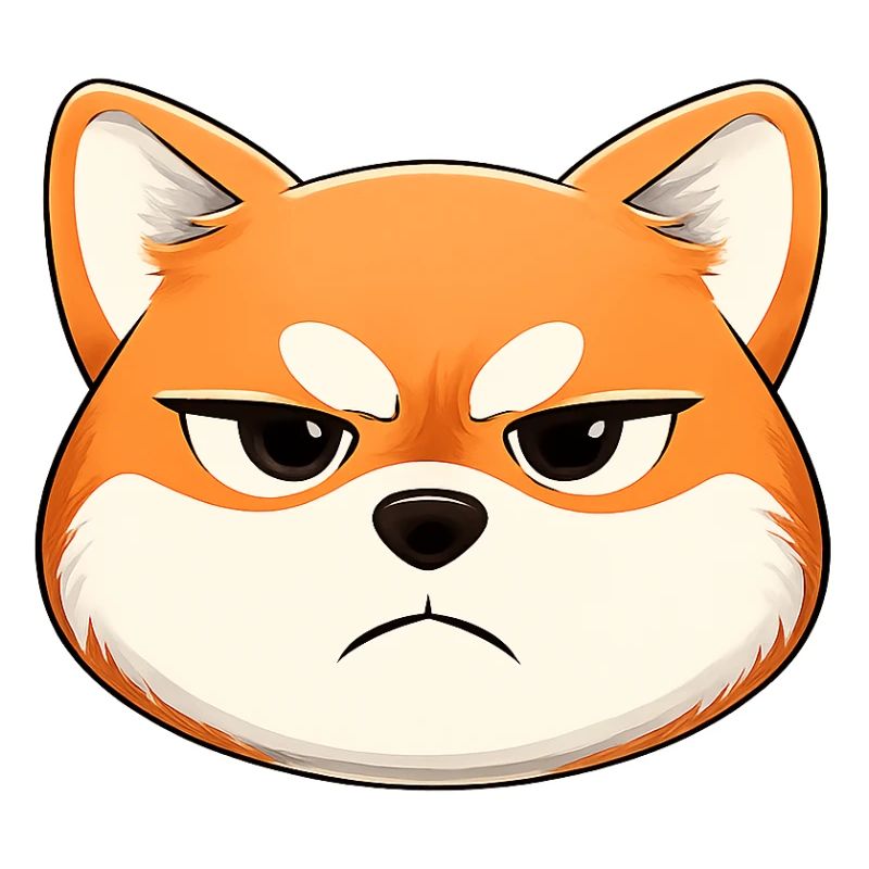 Grumpy, der Shiba Inu, der ein Gesicht zieht