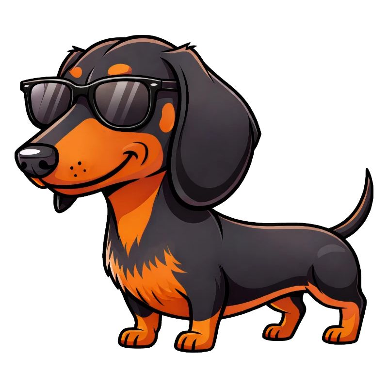 Teckel cool avec lunettes de soleil, ami d’été