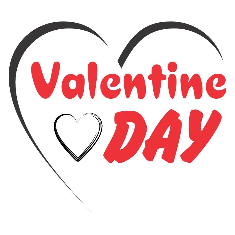 Valentine Day Heart Script Print