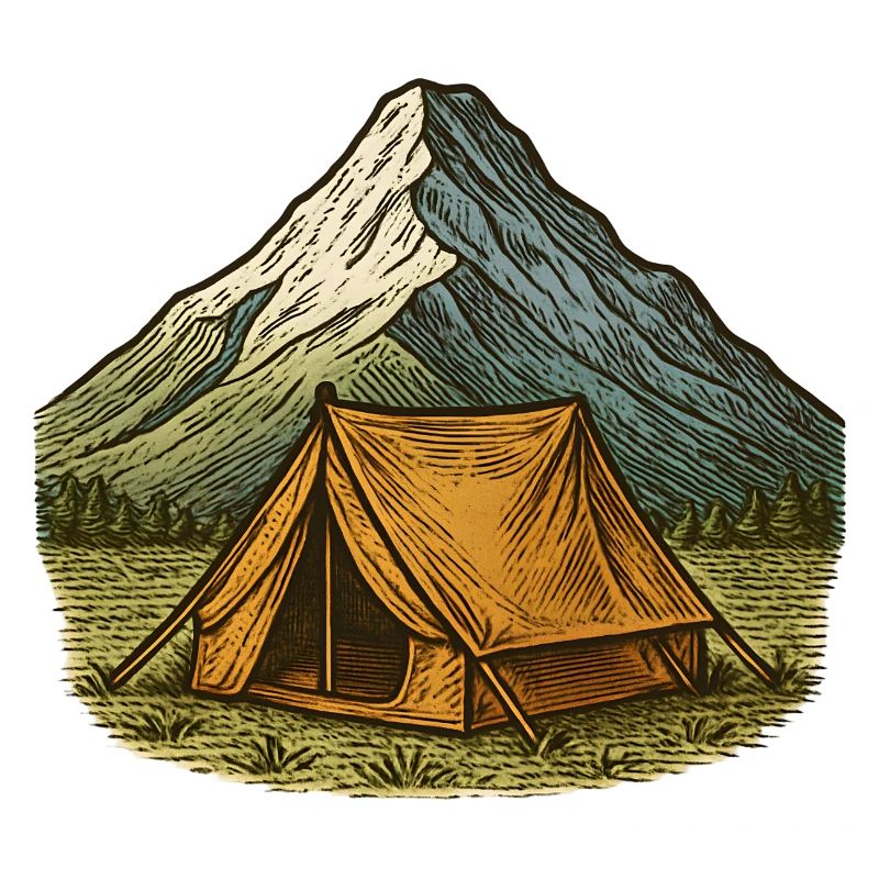 Mountain tent in the alpenglow