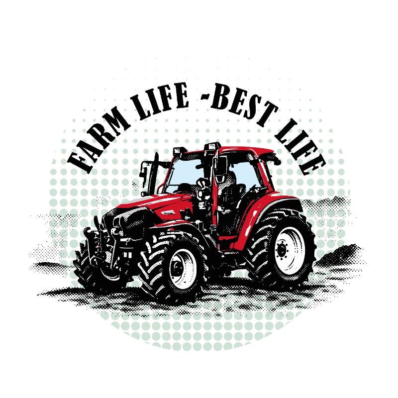 Farm Vibes – Roter Traktor Retro Halftone