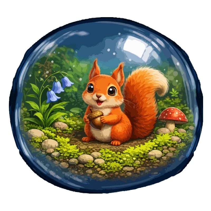 Märchenhörnchen in Glaskugel