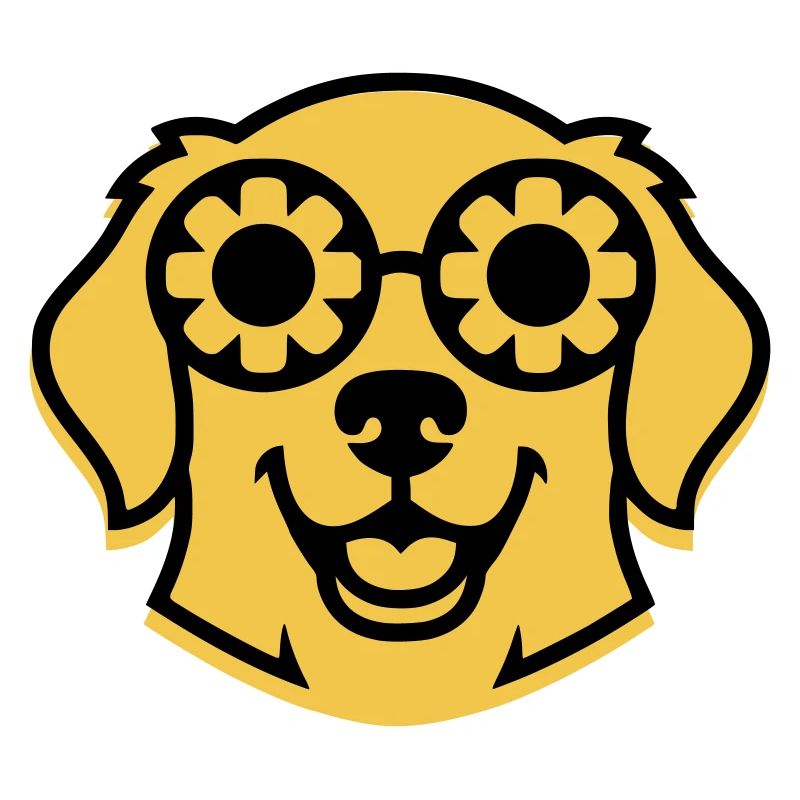 Cooler Retriever Brille Hippie Hund