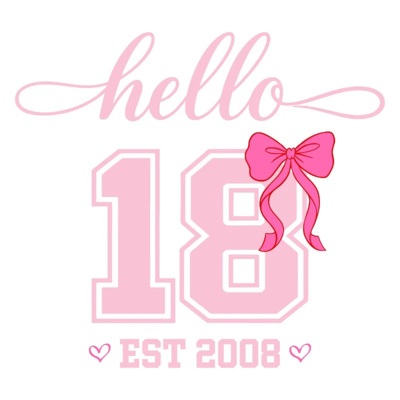 Hello 18 Est 2008 Damen Geburtstag Design