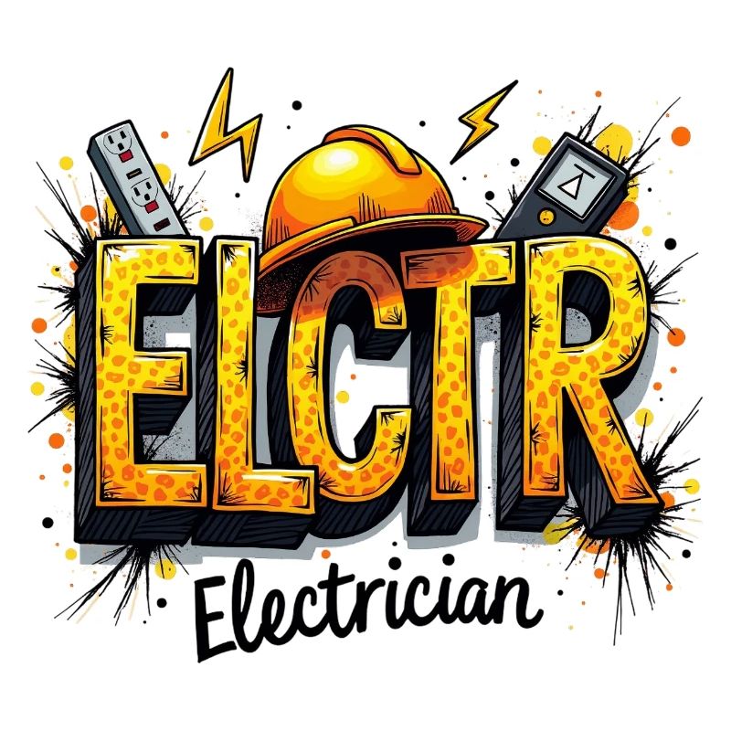 Elektriker Graffiti Stil Electrician Handwerker