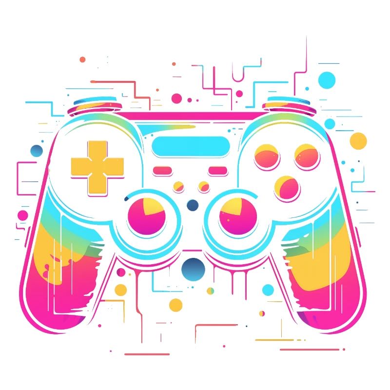 Look rétrowave de manette de jeu