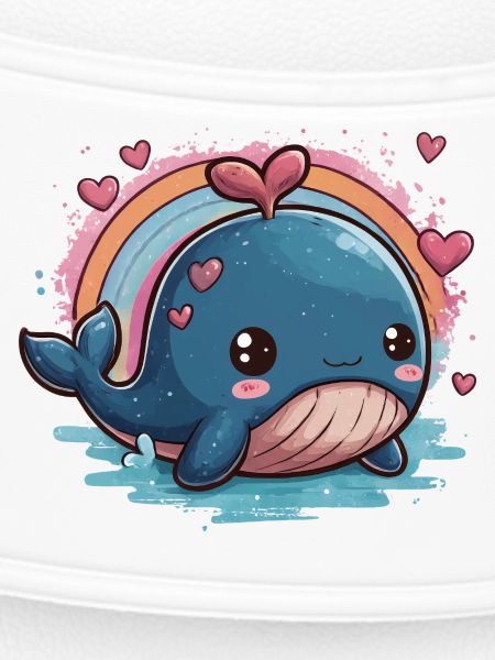 Kawaii Herzwal mit Regenbogen