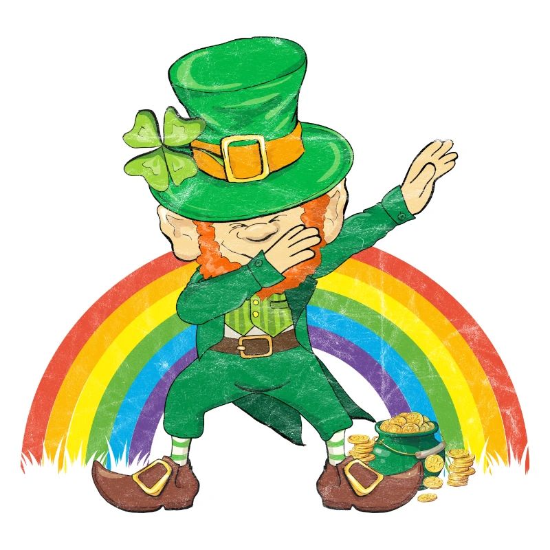 Dancing Leprechaun Dabbing Rainbow