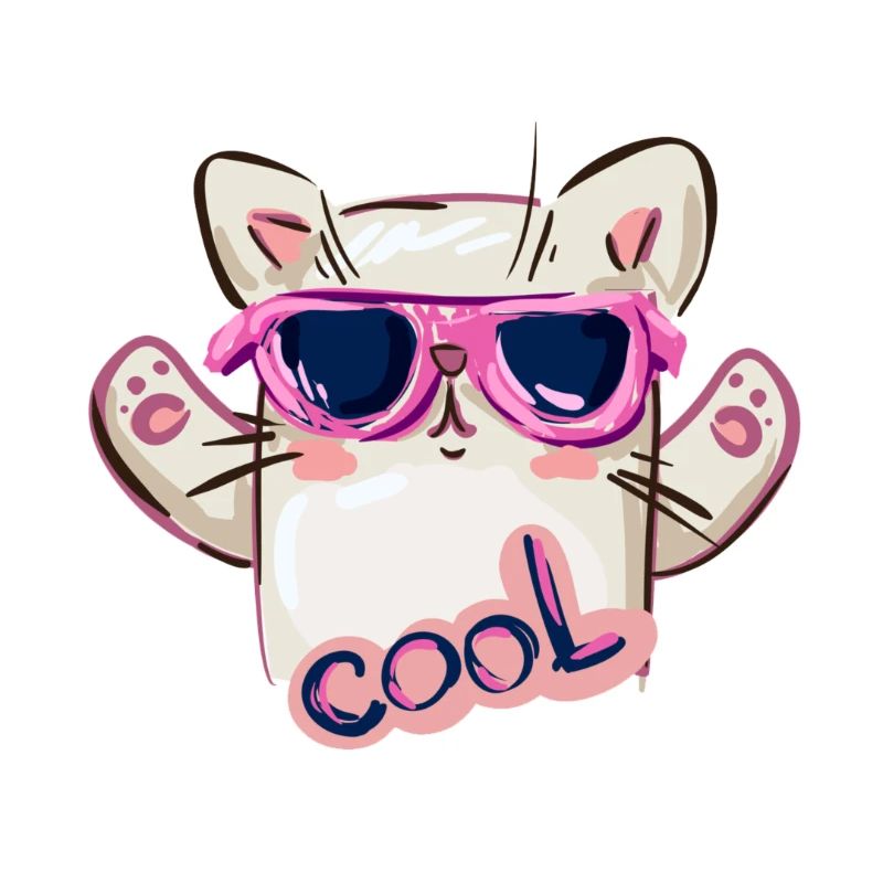 Chat avec des lunettes de soleil et un message cool