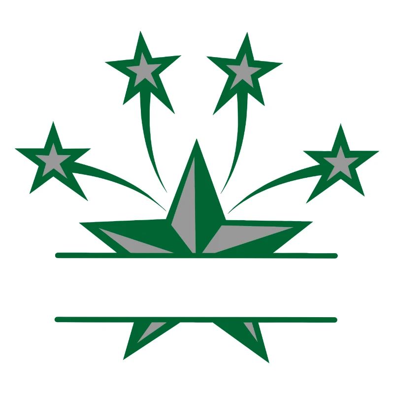 Star green and grey with bar between them