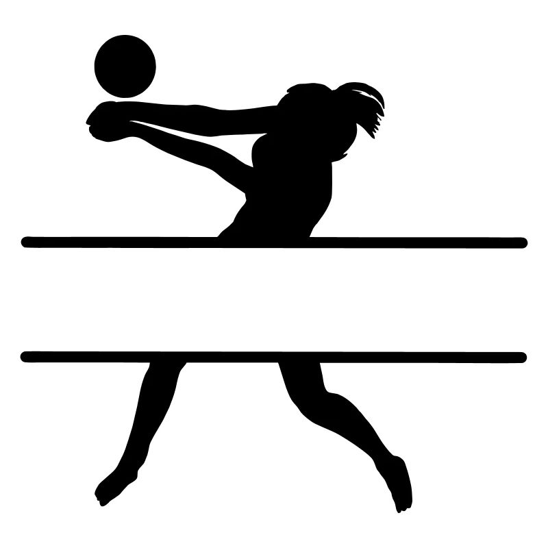 Shadow image of volleyball player with player