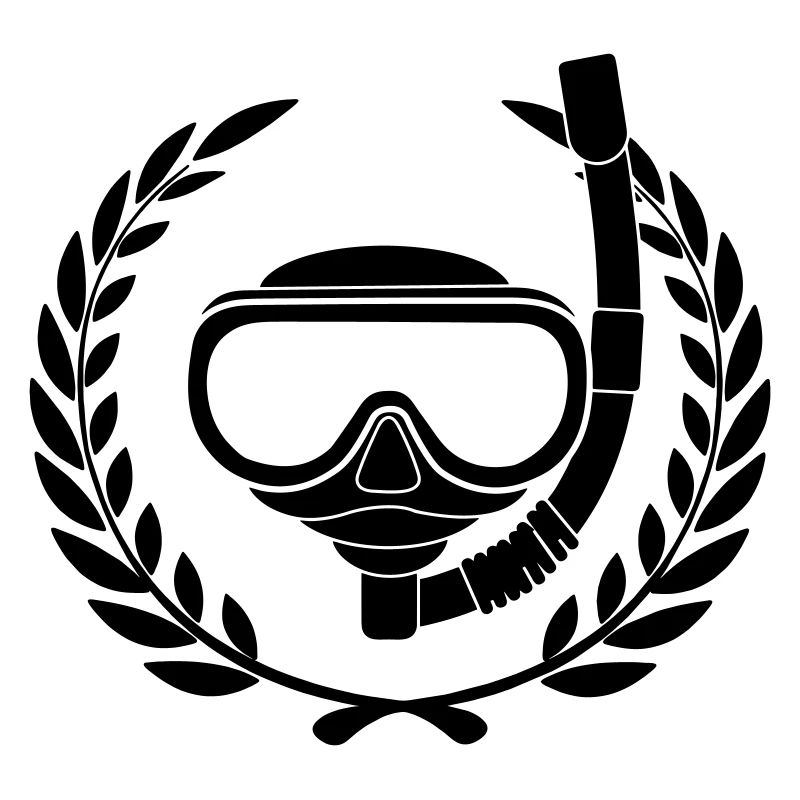 Snorkel goggles in laurel wreath