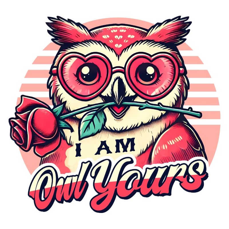 Verliebte Retro-Eule - Süßes Valentinstag Design
