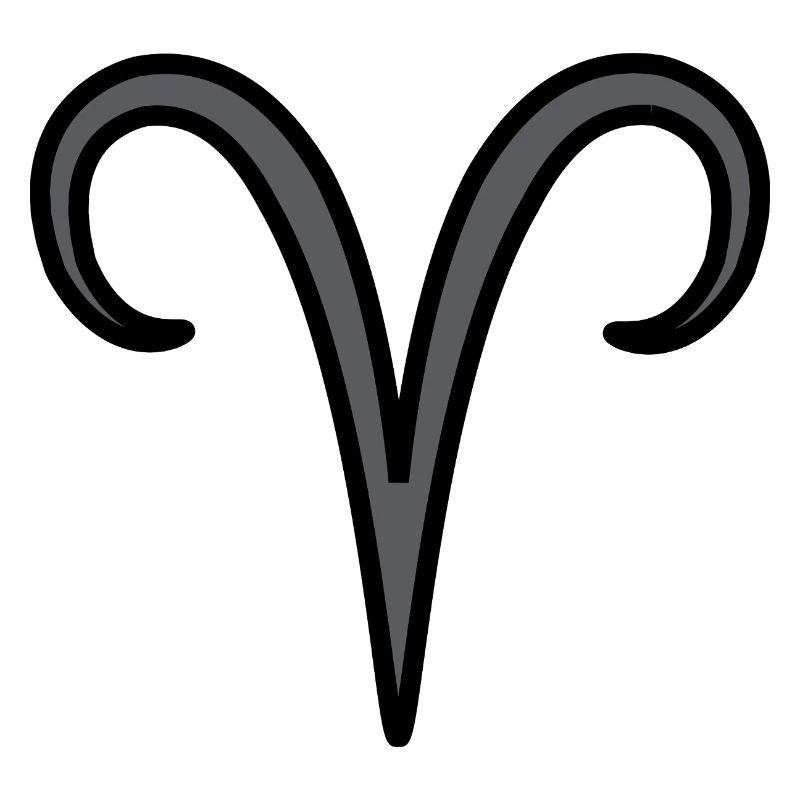 Widder Sternzeichen Symbol Schwarz & Grau