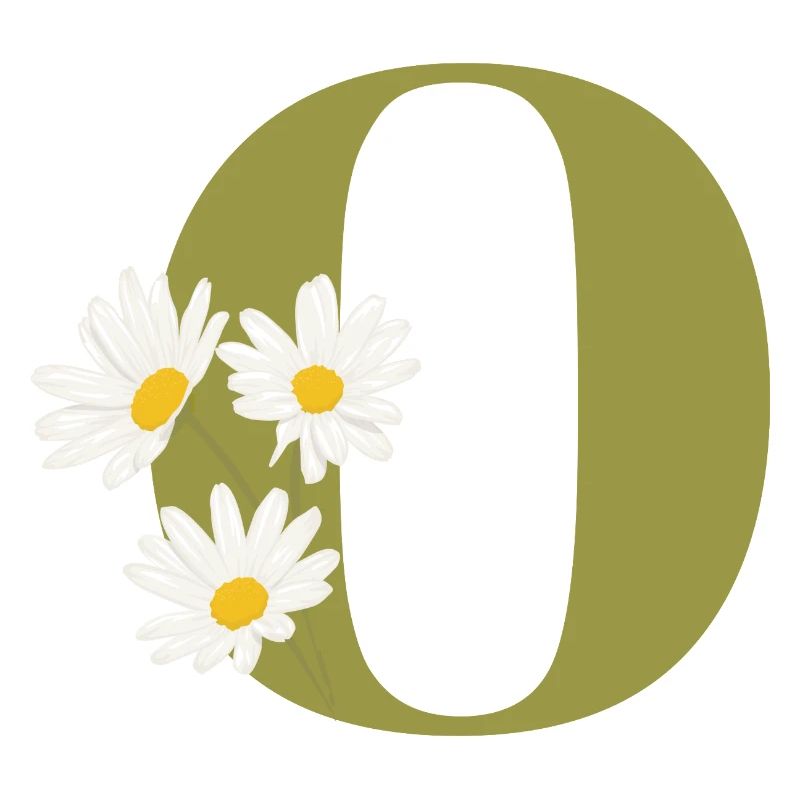 Buchstabe o Grüne Gänseblümchen